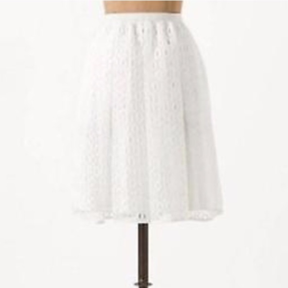 Anthropologie white midi skirt